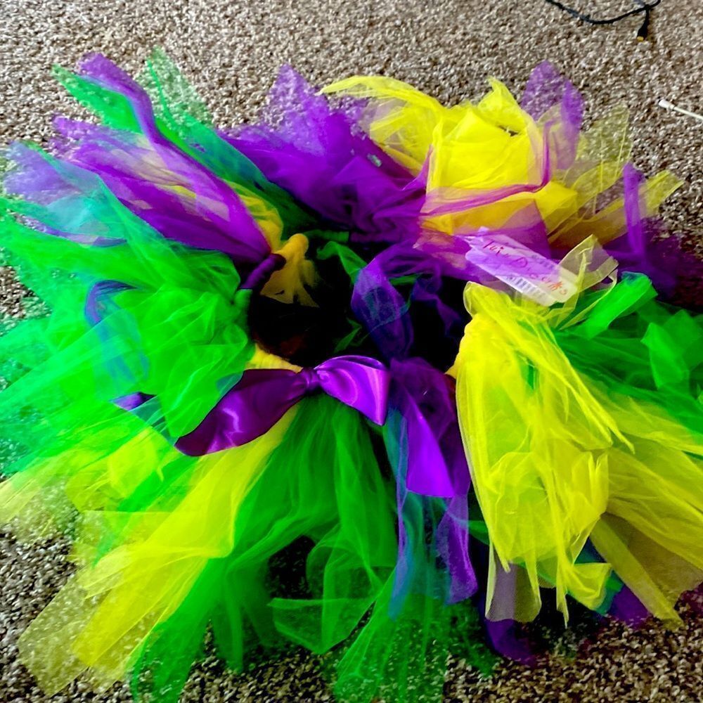 Beautiful Tutu New with tags XL Child purple green yellow